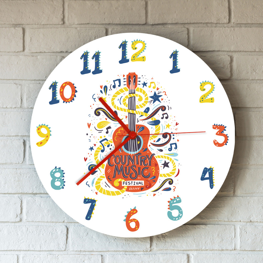 Acoustic Guitar Art Wall Clock - 12 inch - { shop_name }} - Review