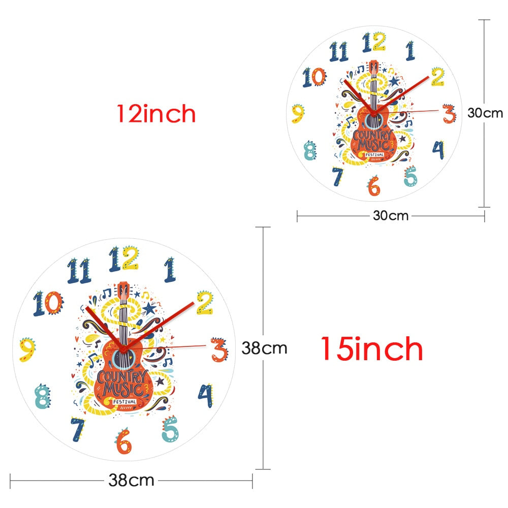 Acoustic Guitar Art Wall Clock - { shop_name }} - Review