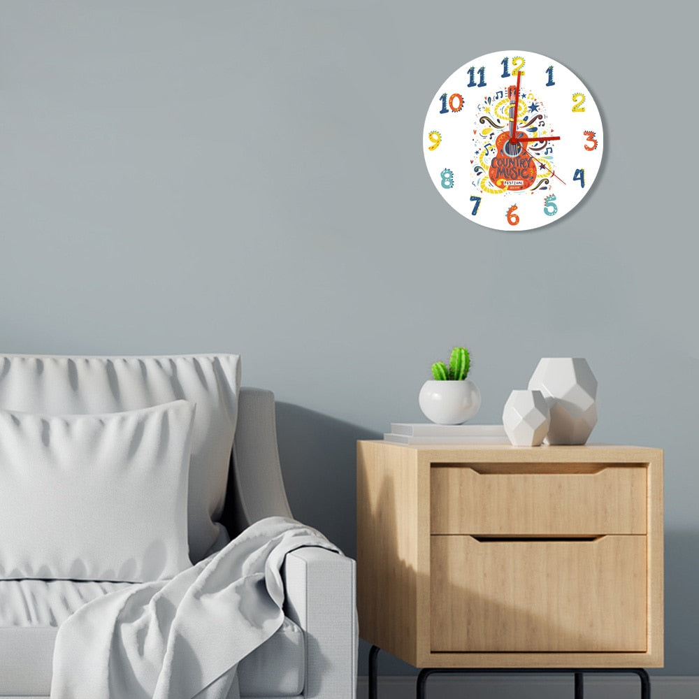 Acoustic Guitar Art Wall Clock - { shop_name }} - Review