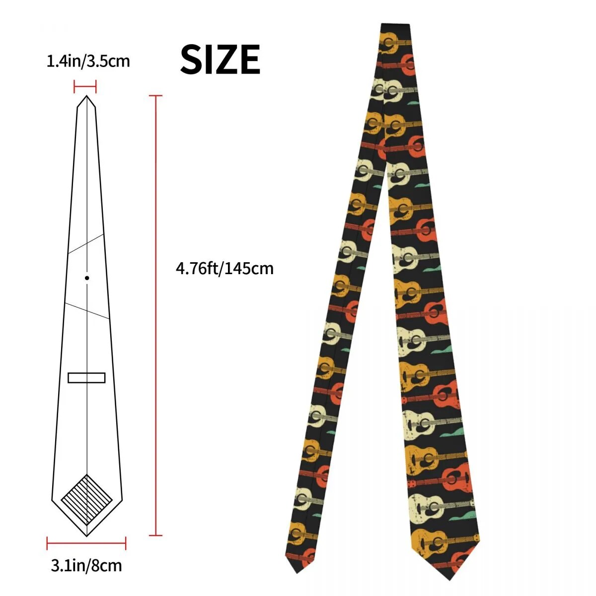 Musical Guitar Theme Neck Tie