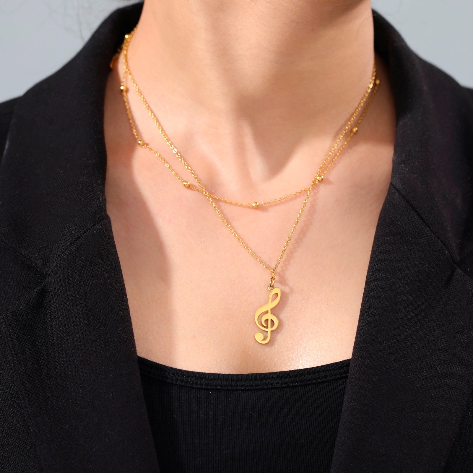 Music Note Multilayer Necklace