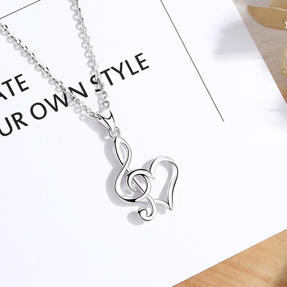 Treble Clef Heart Necklace