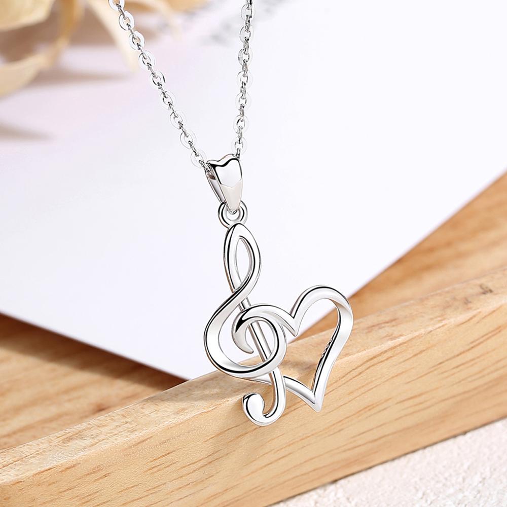 Treble Clef Heart Necklace