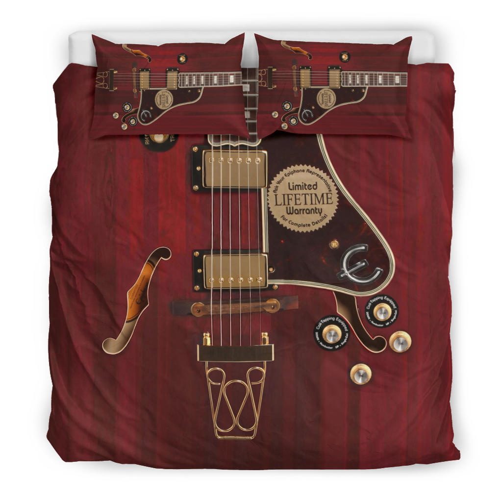 Red Electric Guitar Bedding Set