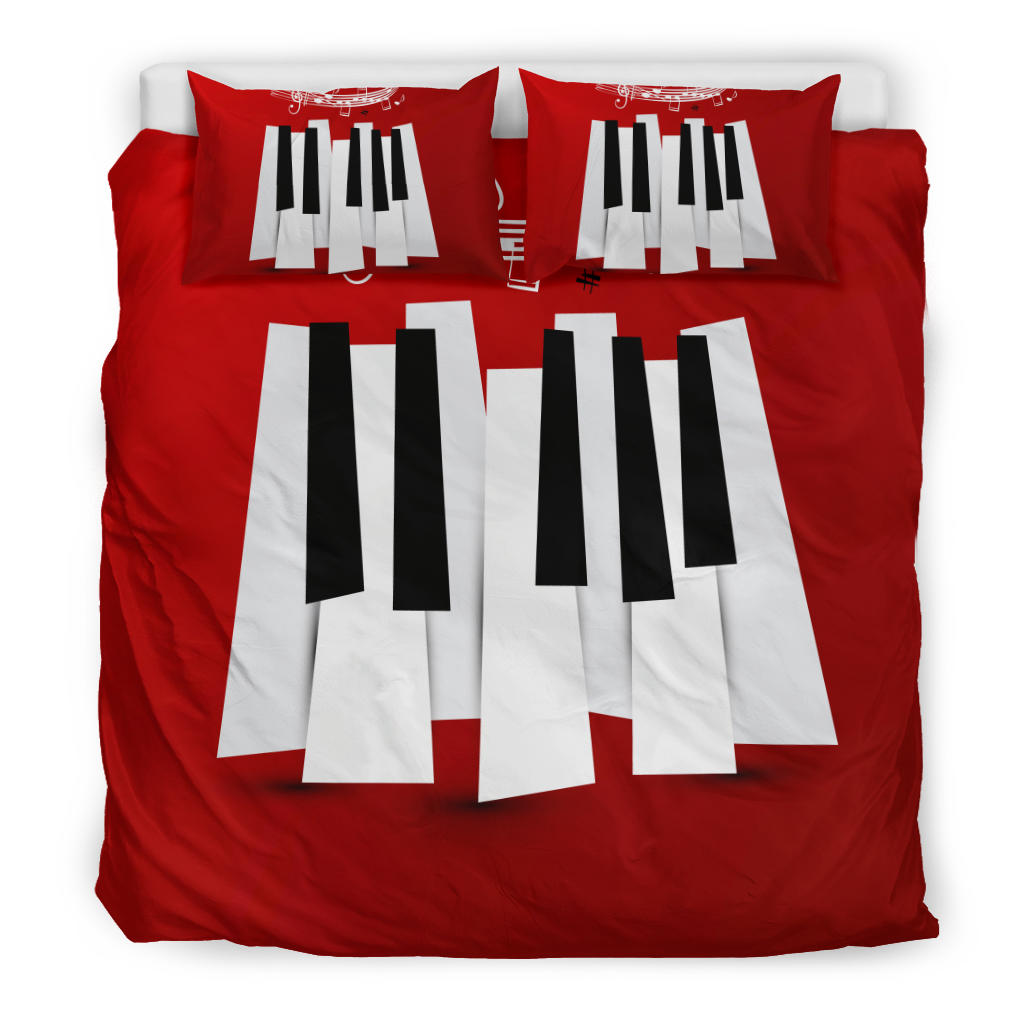 Piano Key And Musical Notes Bedding Set