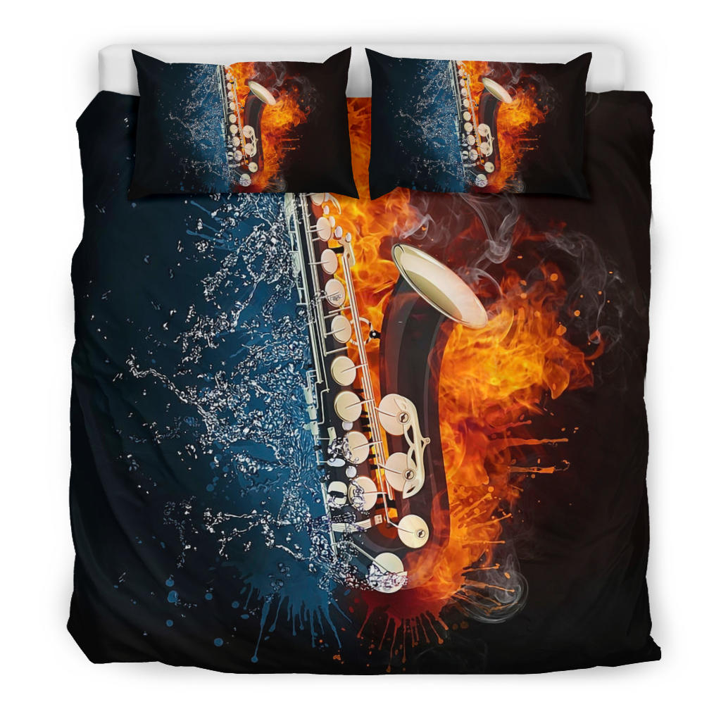 Ice Fire Saxophone Bedding Set