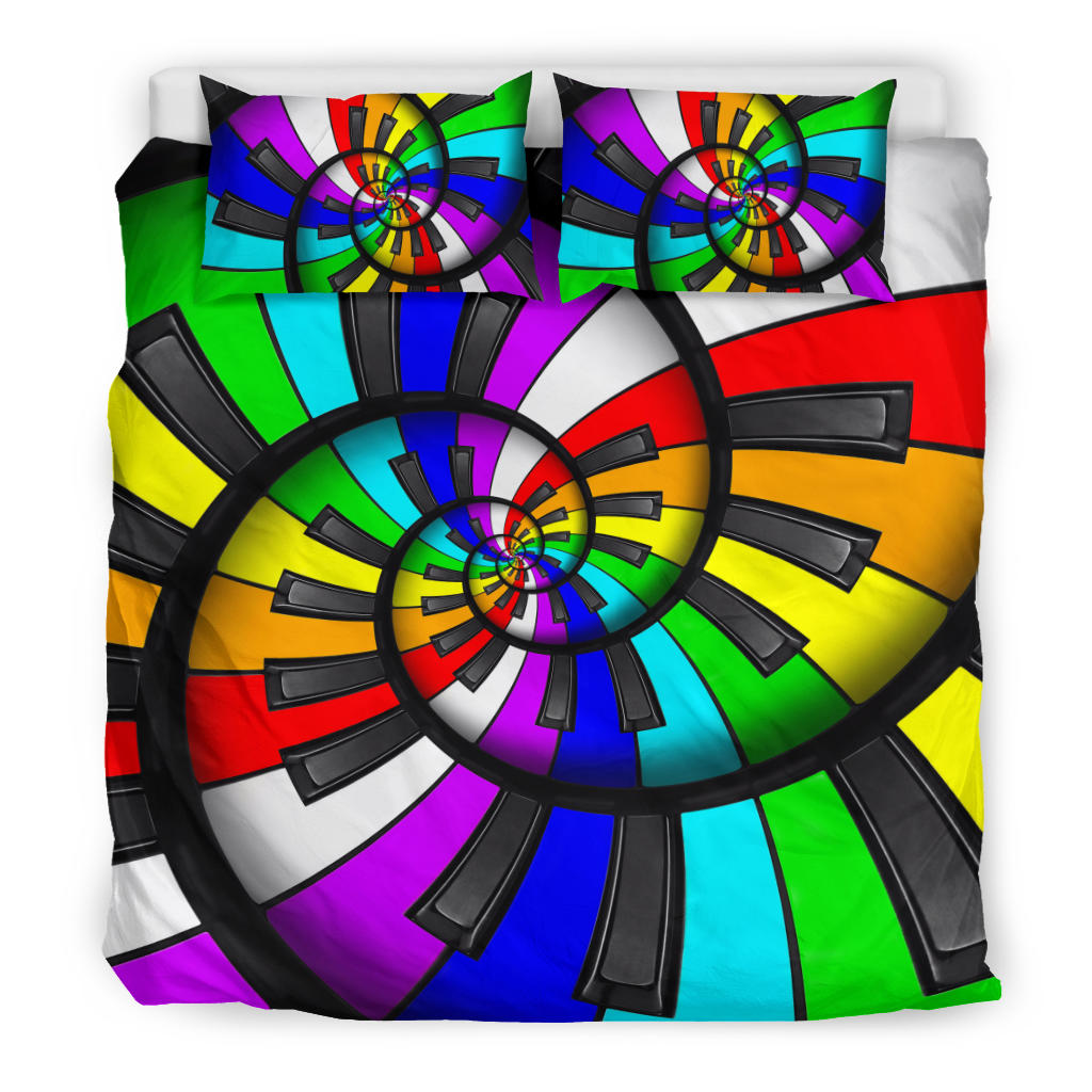 Rainbow Piano Keys Bedding Set