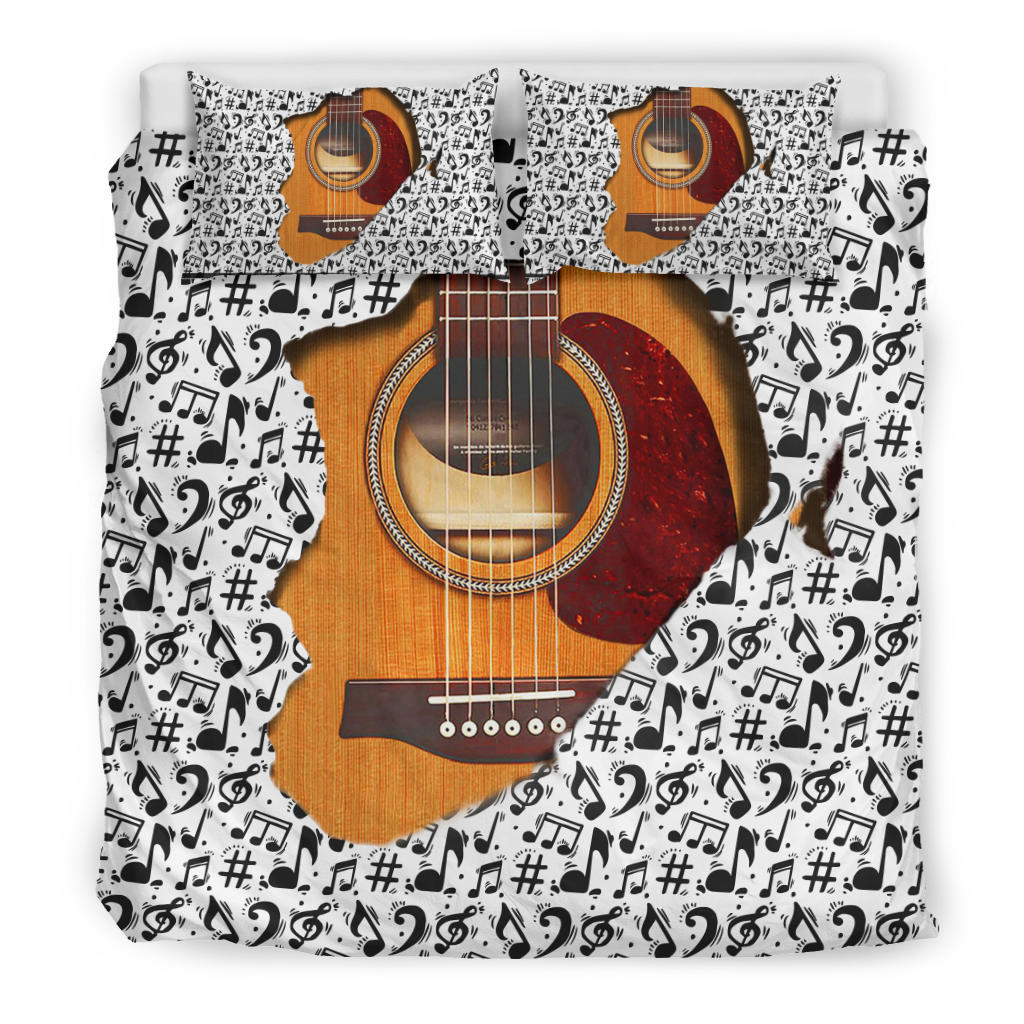 Wooden Guitar Inside Bedding Set
