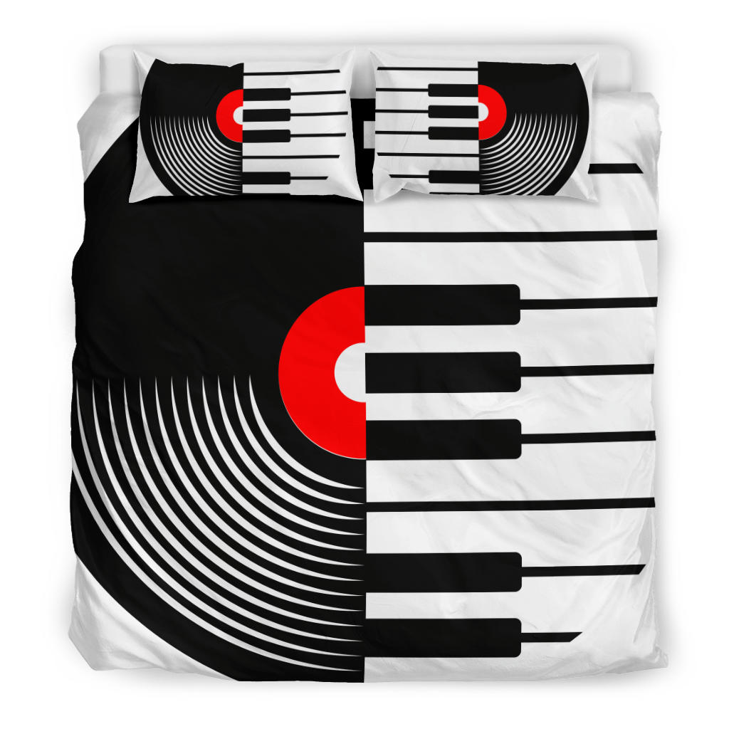 Vinyl Piano Keys Bedding Set