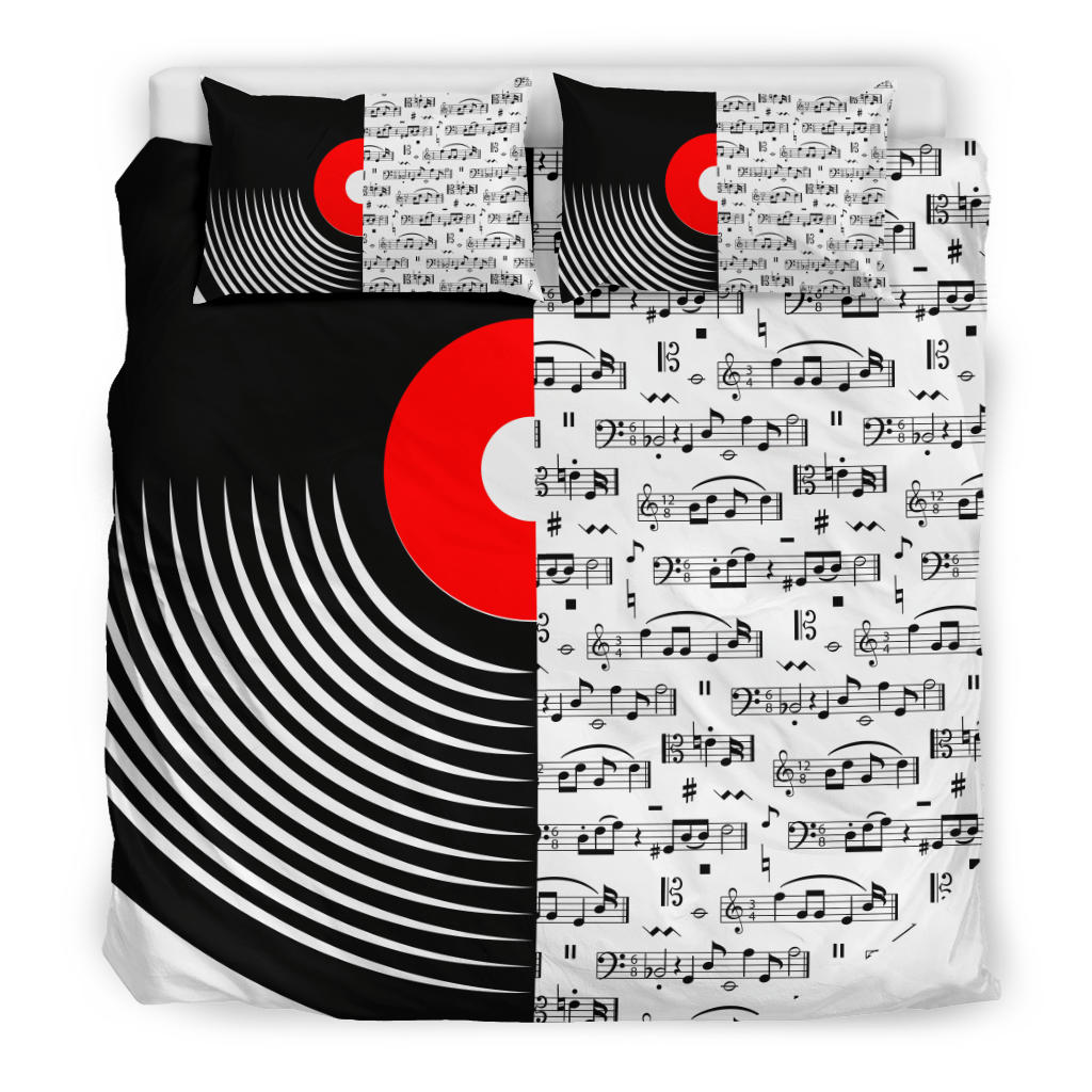 Vinyl Music Notes Bedding Set