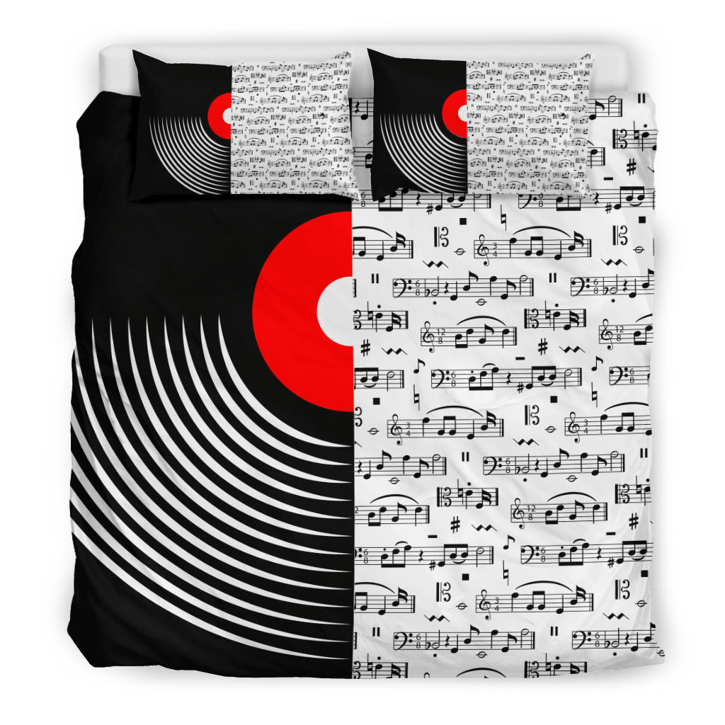 Vinyl Musical Notes Bedding Set