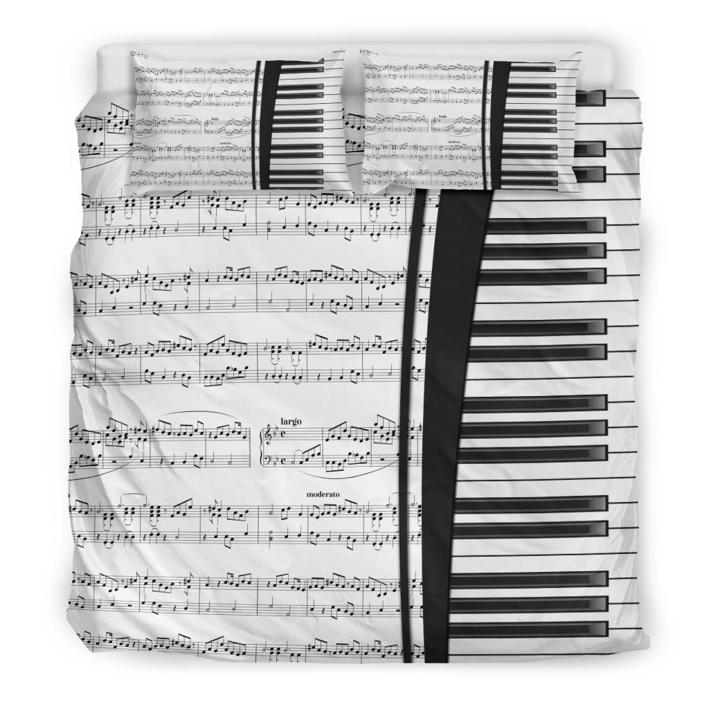 Piano And Sheet Music Bedding Set