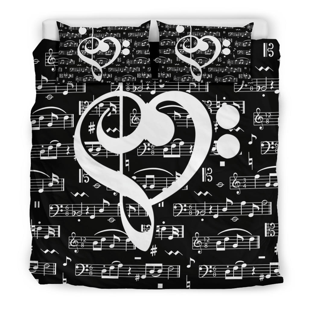 Treble Clef Heart Bedding Set