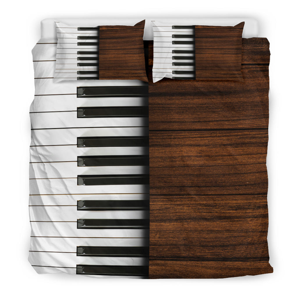 Wood Piano Keys Bedding Set