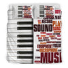 Piano And Music Words Bedding Set