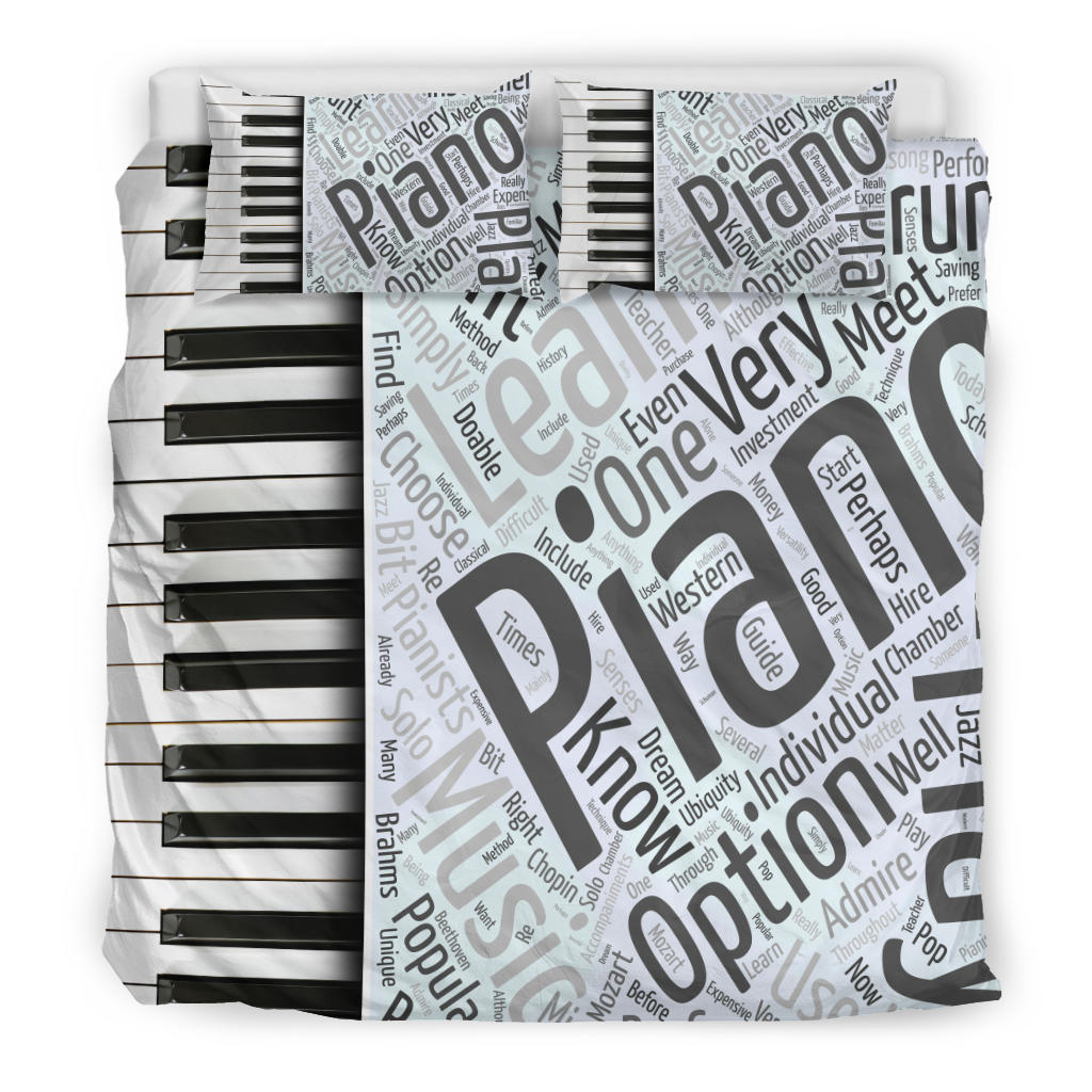 Piano Key Words Bedding Set