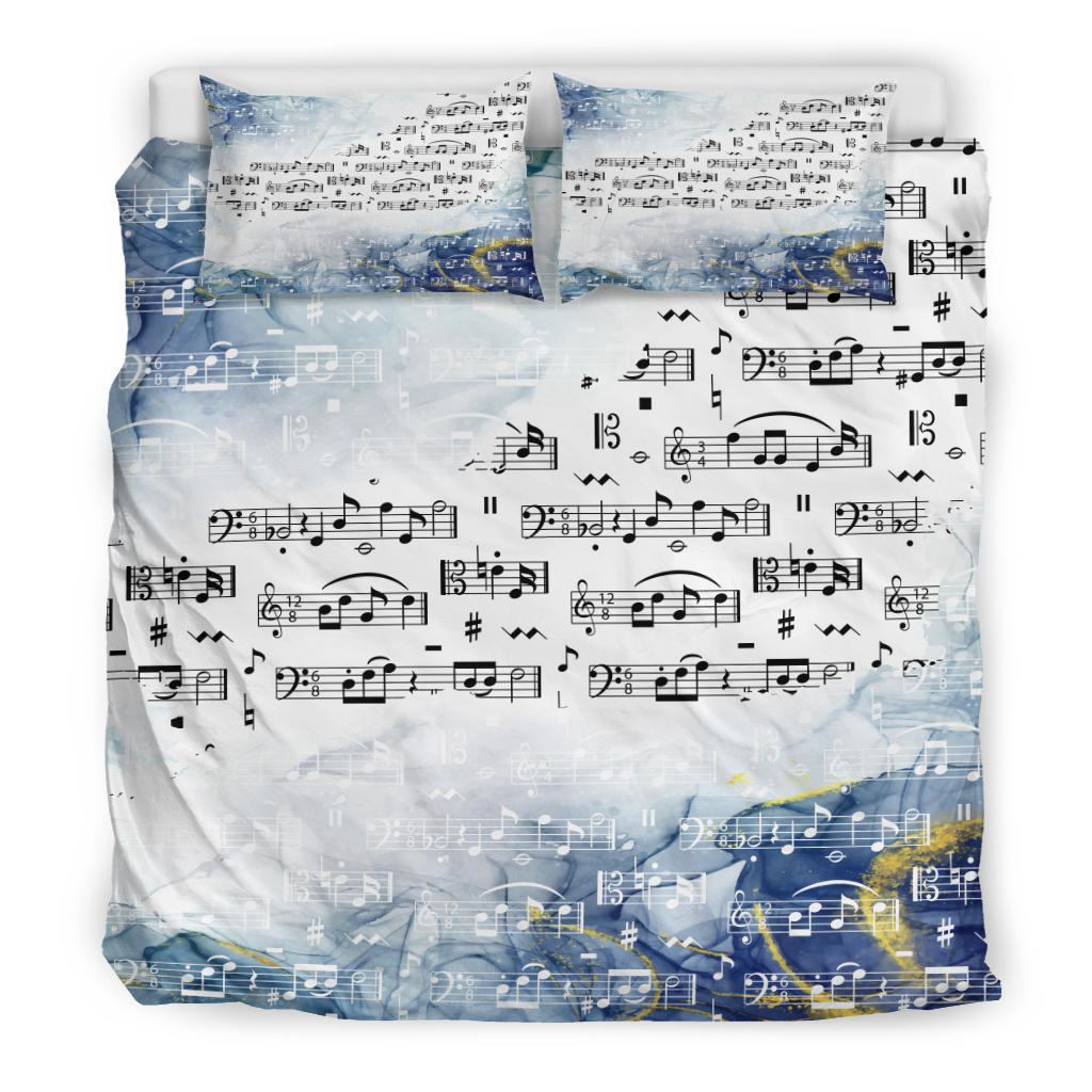 Music Notes Watercolor Bedding Set