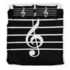 Treble Clef Black Bedding Set