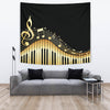 Piano Keys With Musical Notes Tapestry