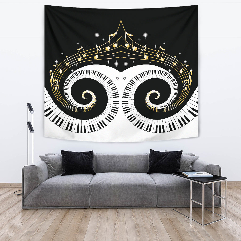 Piano Keys Art Musical Notes Tapestry