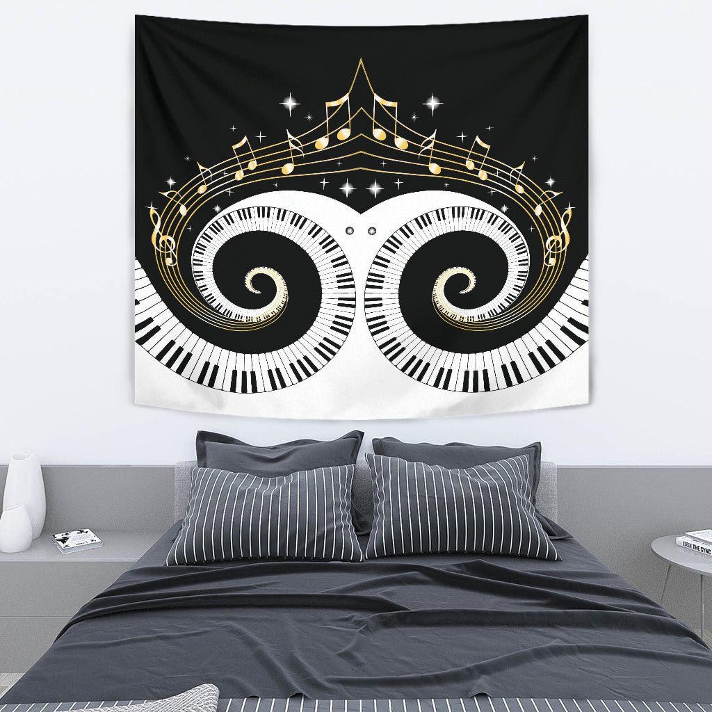 Piano Keys Art Musical Notes Tapestry