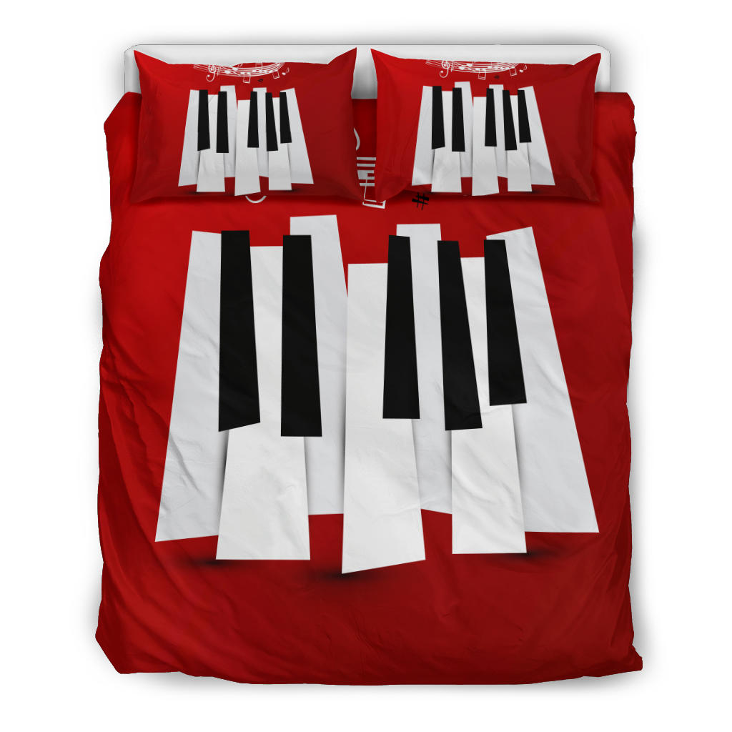 Piano Key And Musical Notes Bedding Set