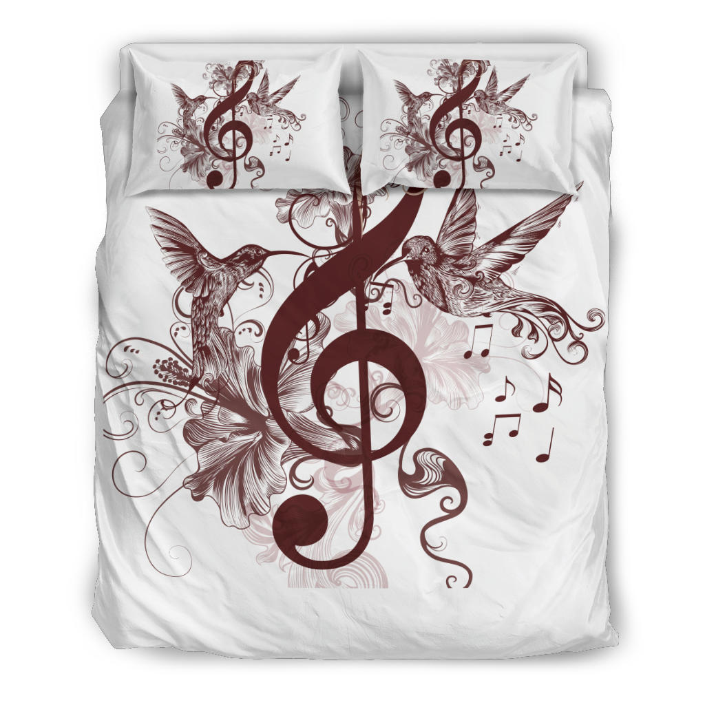 Treble Clef And Hummingbirds Bedding Set