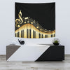 Piano Keys With Musical Notes Tapestry