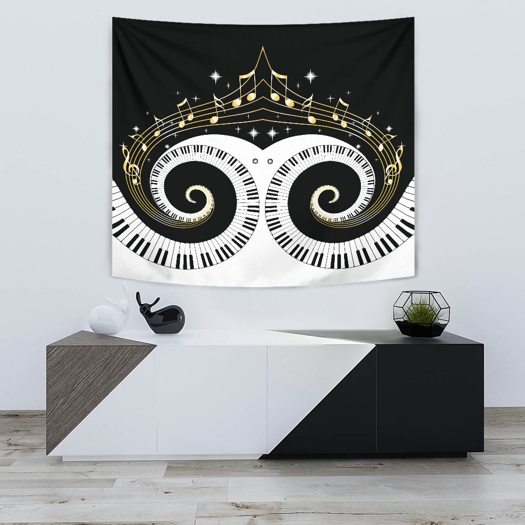 Piano Keys Art Musical Notes Tapestry