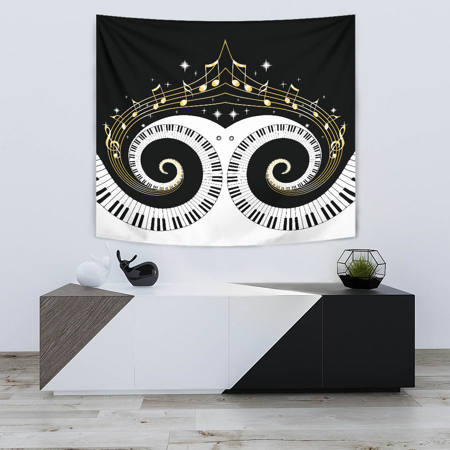 Piano Keys Art Musical Notes Tapestry