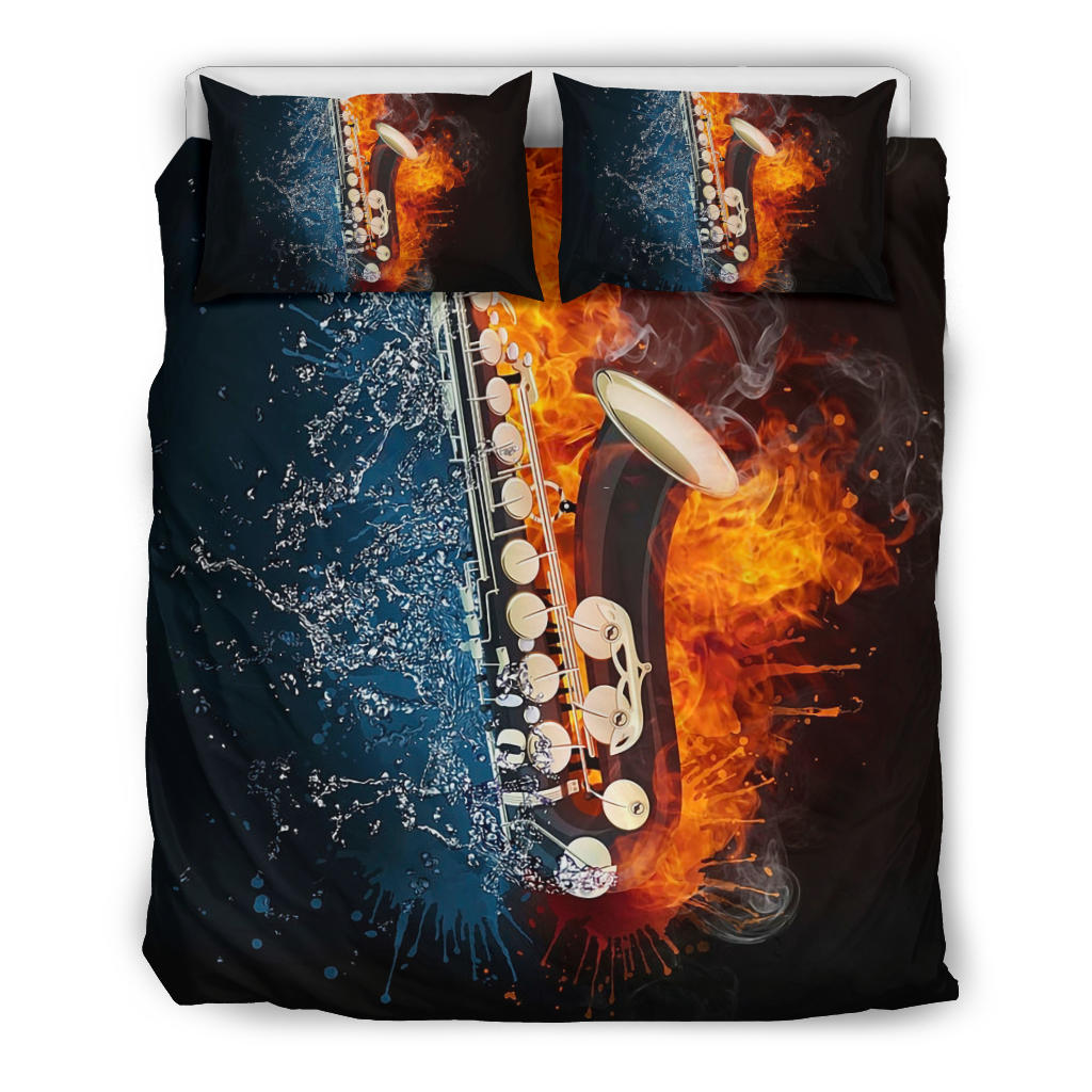 Ice Fire Saxophone Bedding Set