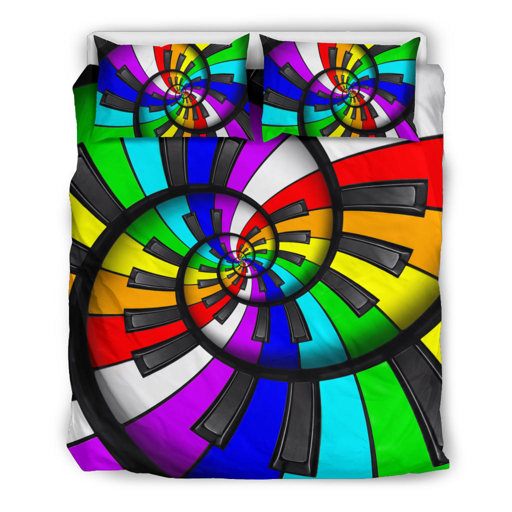 Rainbow Piano Keys Bedding Set