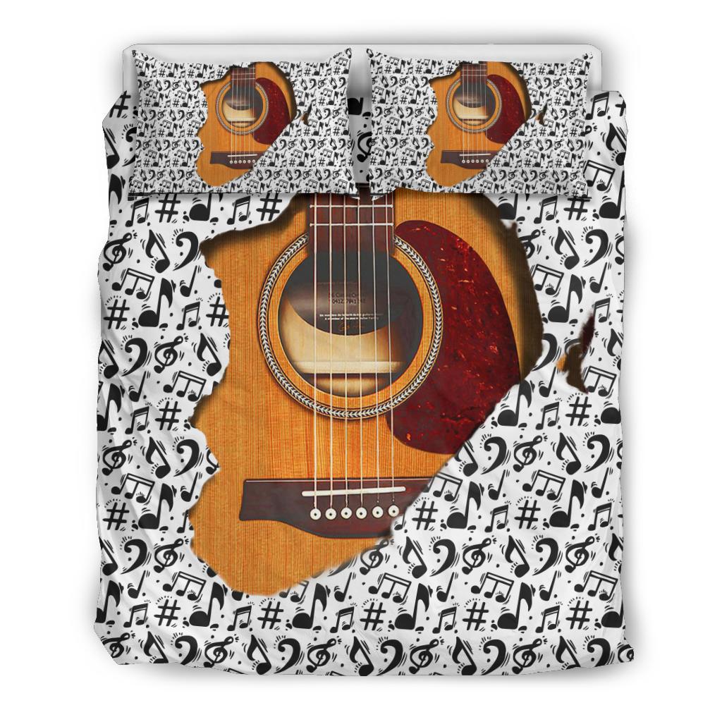 Wooden Guitar Inside Bedding Set
