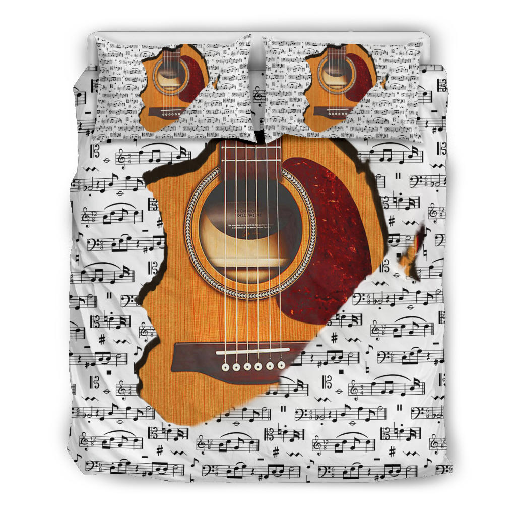 Music Notes Guitar Inside Bedding Set