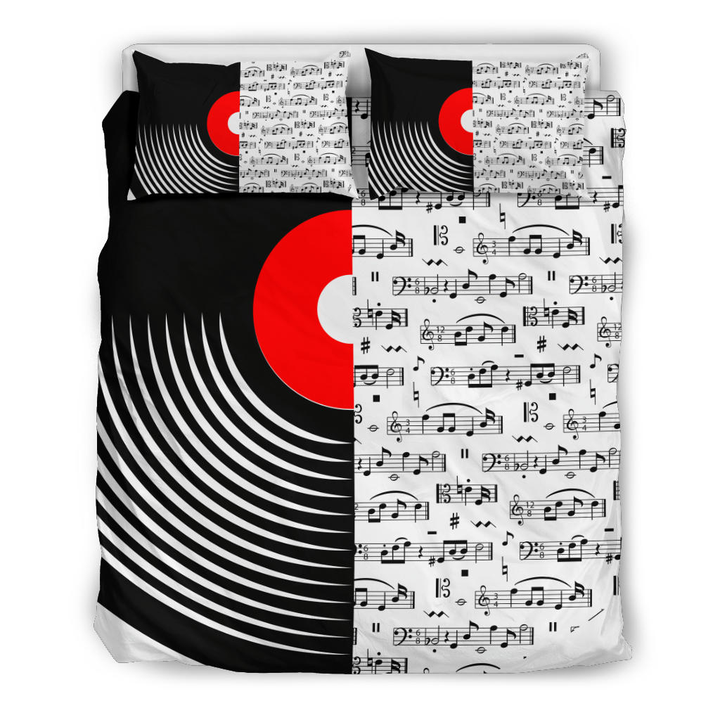 Vinyl Music Notes Bedding Set