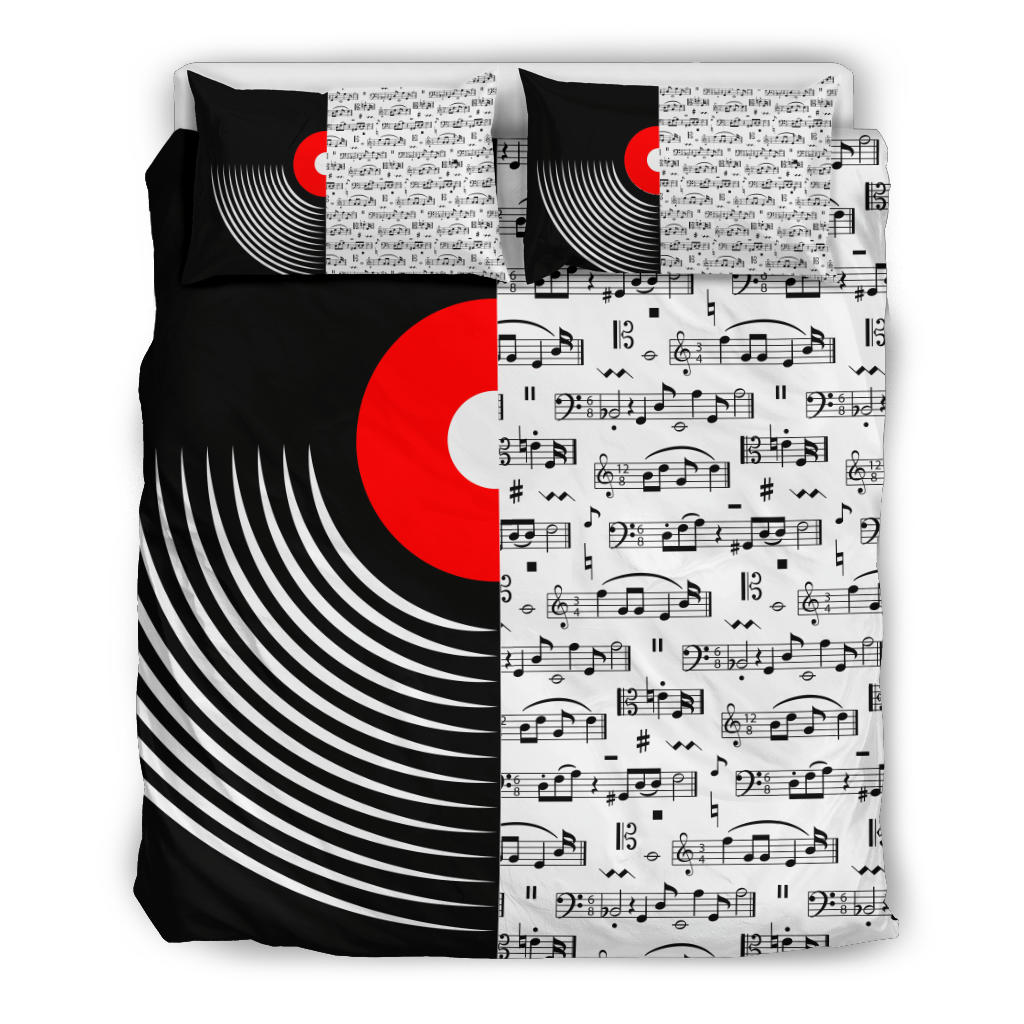 Vinyl Musical Notes Bedding Set