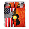 Guitar American Flag Sunset Bedding Set