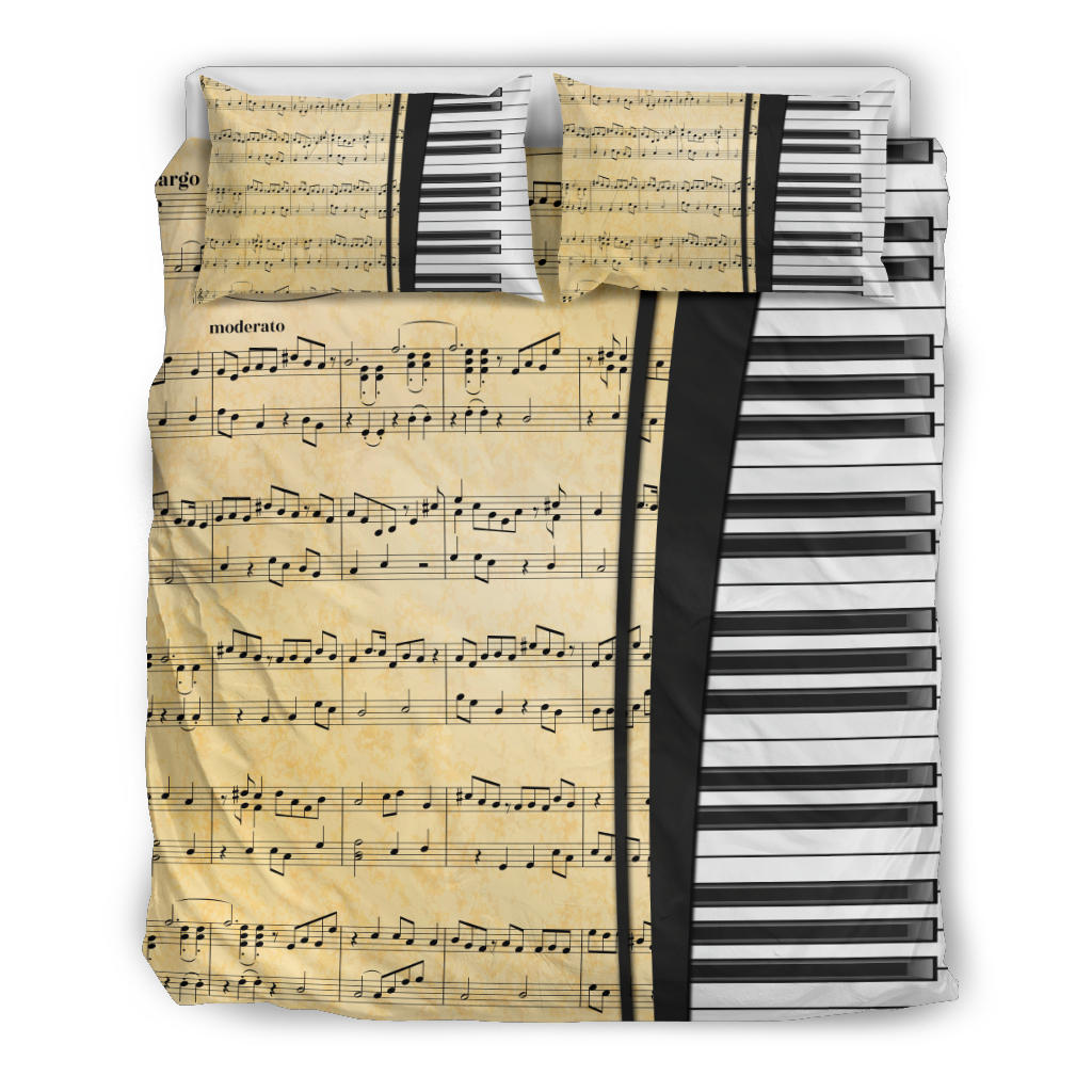 Old Sheet Music And Piano Bedding Set