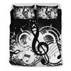 Music Notes Art Black Bedding Set