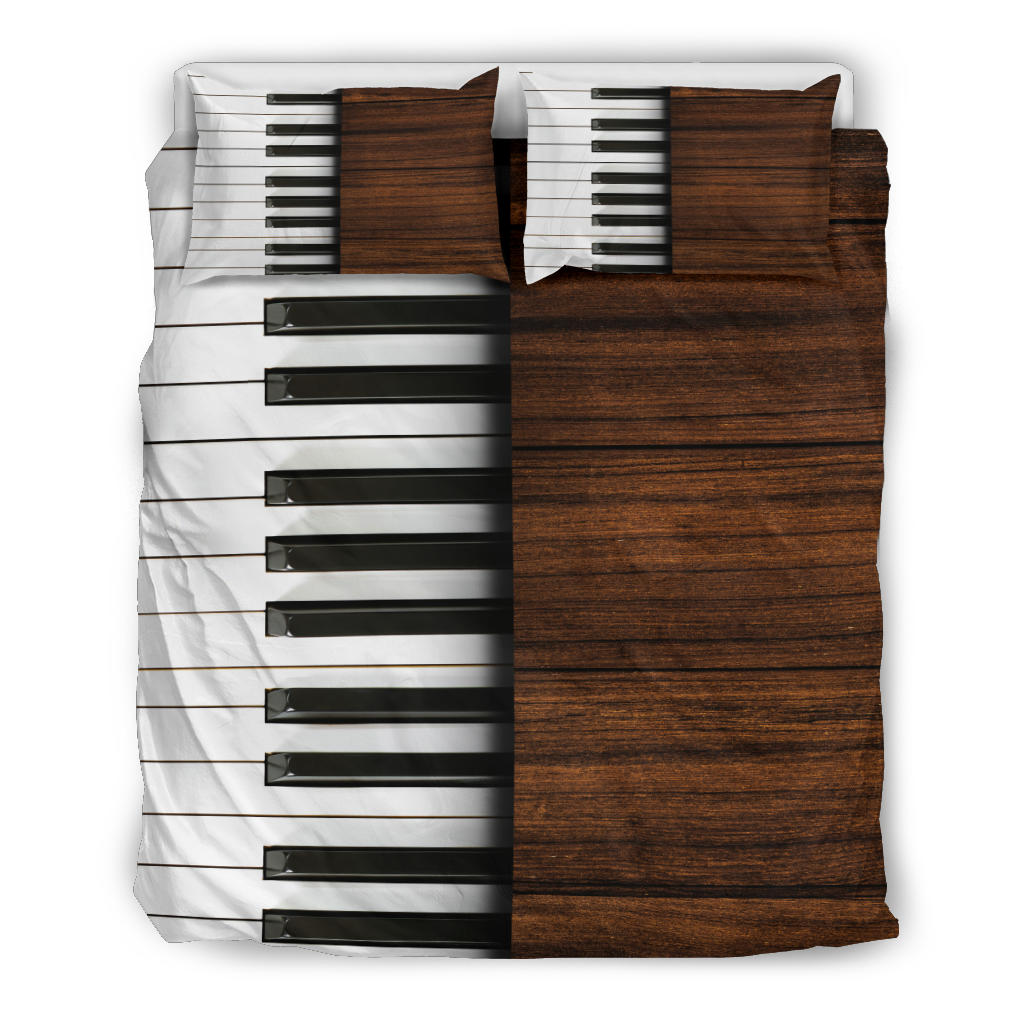 Wood Piano Keys Bedding Set