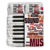 Piano And Music Words Bedding Set