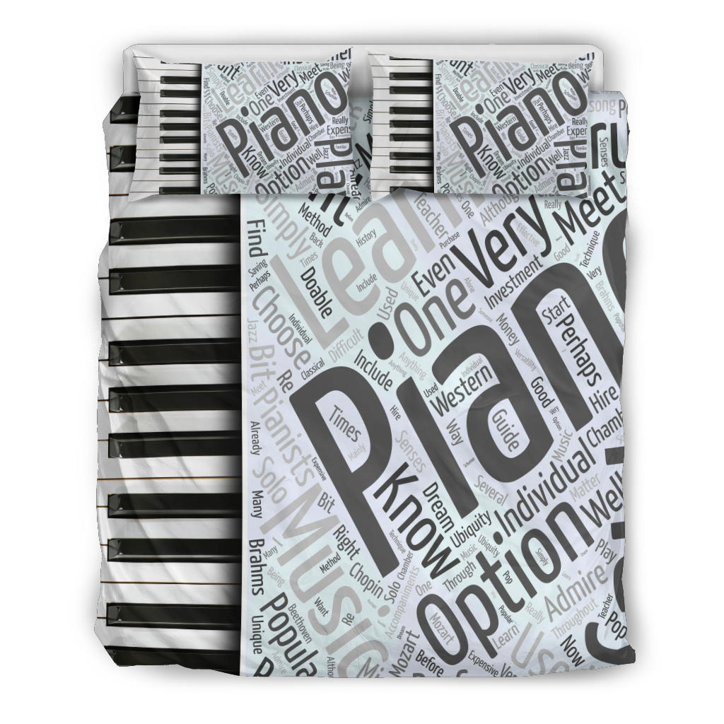 Piano Key Words Bedding Set