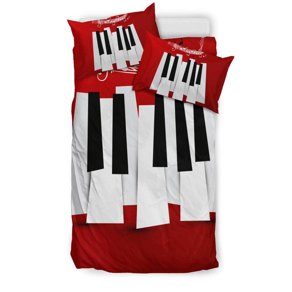 Piano Key And Musical Notes Bedding Set