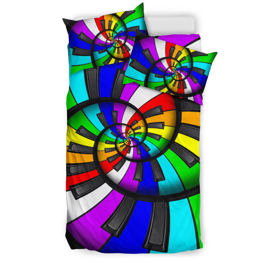Rainbow Piano Keys Bedding Set