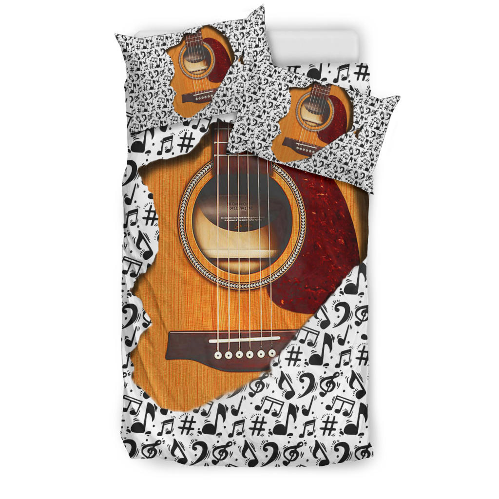 Wooden Guitar Inside Bedding Set