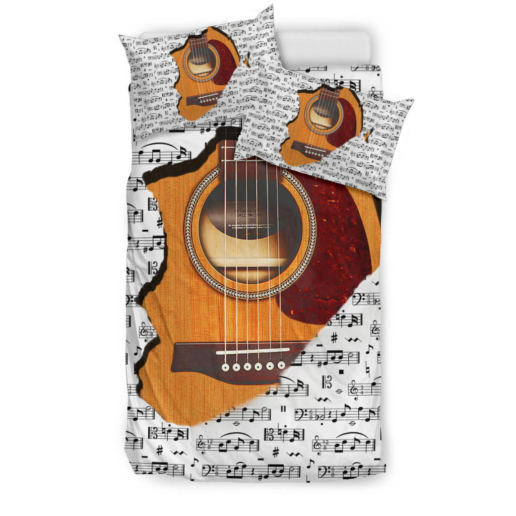 Music Notes Guitar Inside Bedding Set