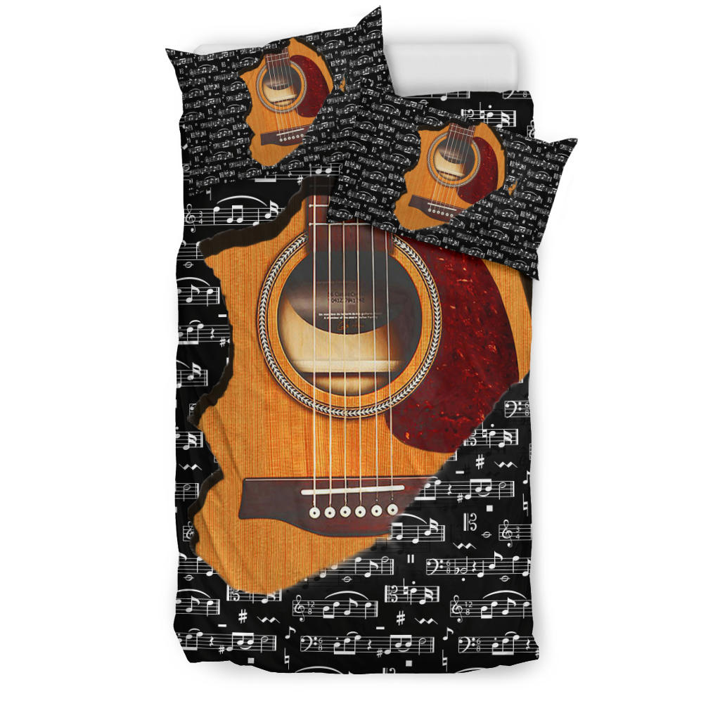 Musical Notes Guitar Inside Bedding Set - Bedding Set / US Twin - { shop_name }} - Review
