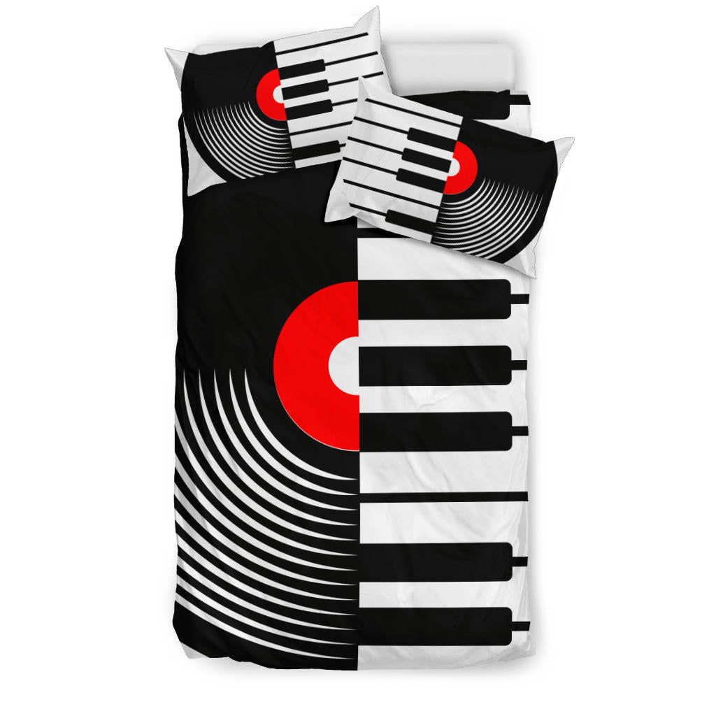 Vinyl Piano Keys Bedding Set