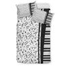 Music Notes And Piano White Bedding Set