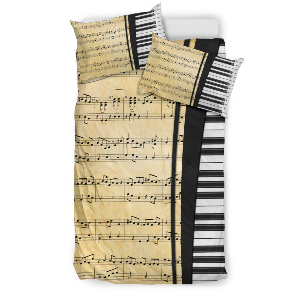 Old Sheet Music And Piano Bedding Set